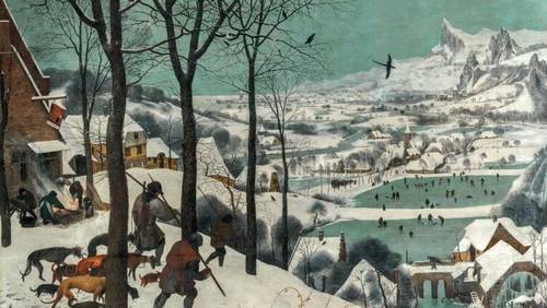 Питер Брейгель Старший, «Охотники на снегу. Цикл «Времена года», январь», 1565 г.