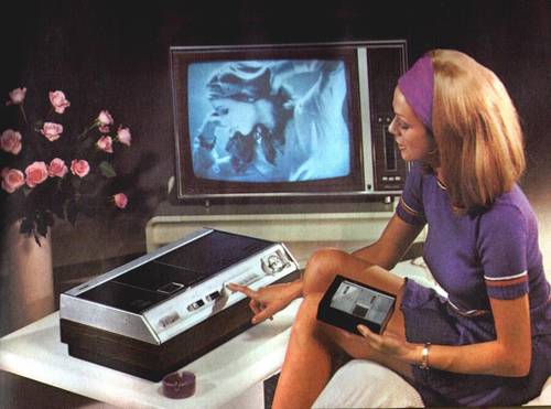 Реклама первого домашнего видеомагнитофона Philips VCR1500, 1974 г.
