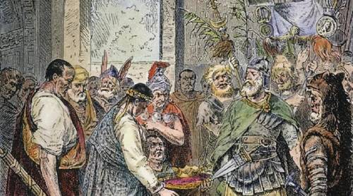 Конец Римской империи. Одоакру передают корону Италии