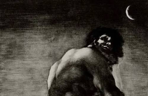 Франсиско Гойя, «Колосс» (фрагмент), 1820 г., общественное достояние