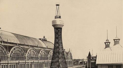 Первая в мире гиперболоидная конструкция В. Г. Шухова на Всероссийской выставке в Нижнем Новгороде