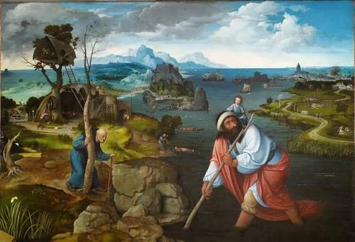 Иоахим Патинир, «Святой Христофор», ок. 1520 г., Эскориал