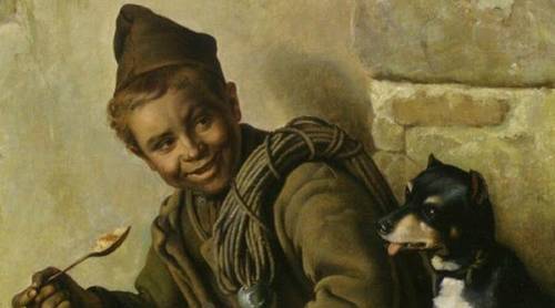 Бартоломе Эстебана Мурильо, «Мальчик с собакой» (фрагмент), 1881 г.