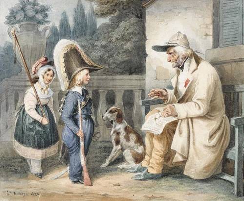 Ипполит Белланже, «Ветеран и дети», 1828 г.