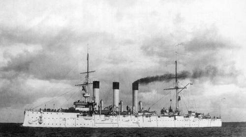 Крейсер «Аврора» на испытаниях 14 июня 1903 г.