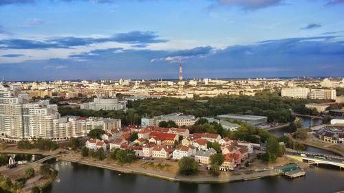 Минск. Вид на реку Свислочь и Троицкое предместье