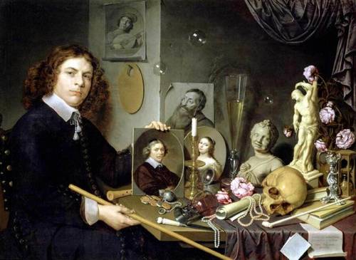 Д. Бейли, «Автопортрет с символами Vanitas», 1651 г.