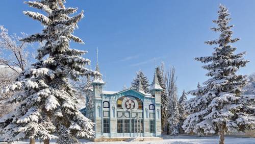 Лермонтовская галерея зимой. Пятигорск