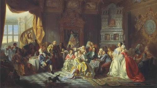 С. Хлебовский, «Ассамблея при Петре І», 1858 г.