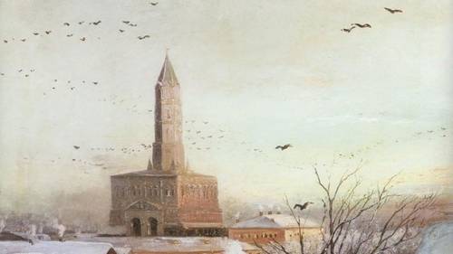 А. К. Саврасов, «Сухарева башня», фрагмент, 1872 г.
