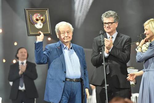 На церемонии вручения премии «Золотая маска», 19 апреля 2017 года