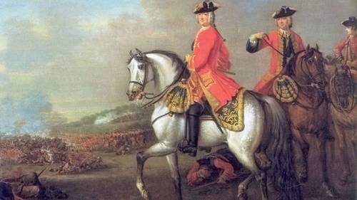 Георг во время Деттингенского сражения в 1743 году, работа Джона Вутона