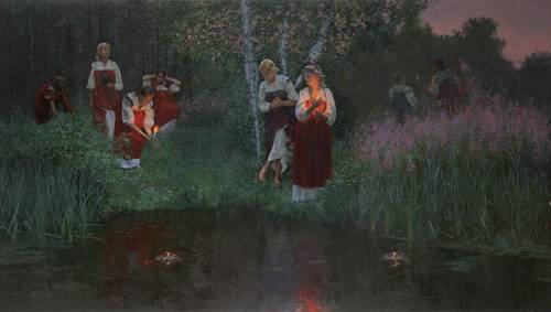 С. Л. Кожин, «Иван Купала. Гадание на венках», 2008 г.<br />