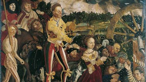 Лукас Кранах Старший, алтарь св. Екатерины, центральная часть: «Мученичество св. Екатерины», 1506 г.