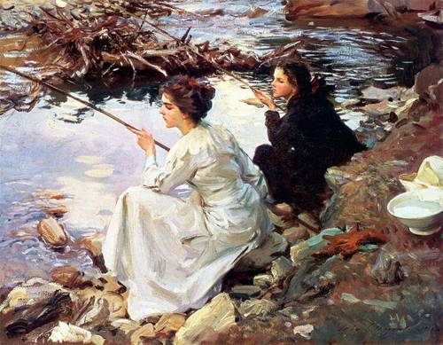Джон Сингер Сарджент, «Две девушки на рыбалке», 1912 г.