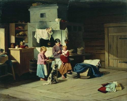 И. А. Пелевин, «Кормление ребенка», 1890 г.
