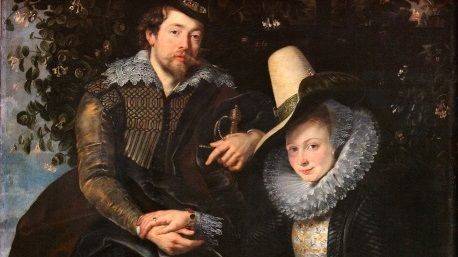 Питер Пауль Рубенс, «Автопортрет с женой Изабеллой Брант на фоне жимолости», фрагмент, 1609 г.