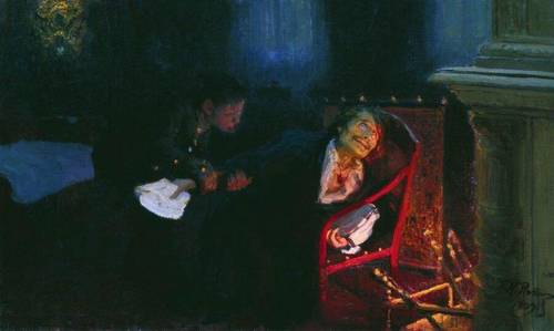 И. Е. Репин, «Самосожжение Гоголя», 1909 г.