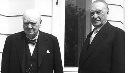 Уинстон Черчилль и Конрад Аденауэр, 1956 год, Бонн