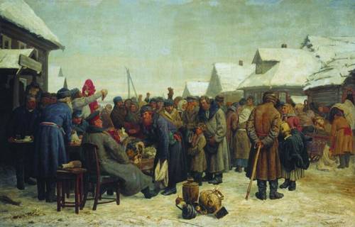 В. Максимов, «Аукцион за недоимки», 1880-1881 гг.