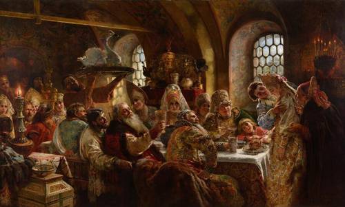 К. Е. Маковский, «Боярский свадебный пир», 1883 г.