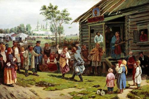 «Сельский праздник» И. Прянишников, 1870 г.