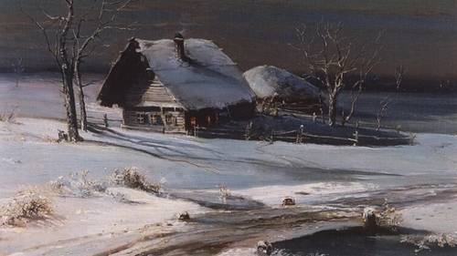 А. К. Саврасов, «Зимний пейзаж» (фрагмент), 1871 г.