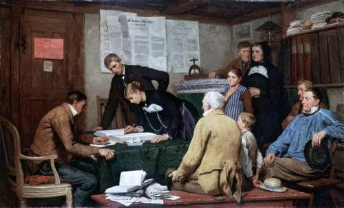 Альберт Анкер, Гражданское бракосочетание, 1887, 76x126 см, Kunsthaus, Цюрих, Швейцария