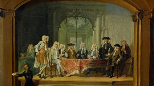 Корнелис Трост, Регенты католического детского дома в Амстердаме, 1729, 92х114 см, Rijksmuseum, Амстердам, Нидерланды