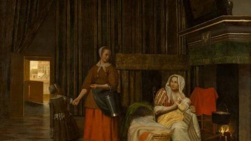 Питер де Хох, Женщина, ребенок и служанка, 76х64 см, 1663, музей истории искусства, Вена, Австрия