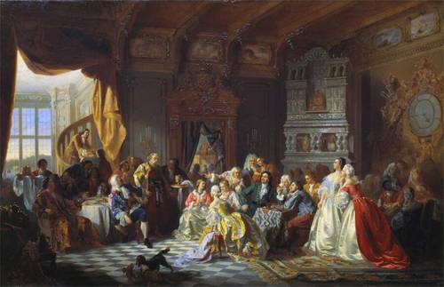 С. Хлебовский, «Ассамблея при Петре I», 1858 г.
