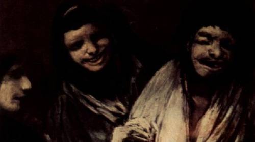 Франсиско Гойя, «Две женщины и мужчина», серия мрачных картин, фрагмент, 1823 г.