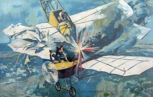 Фрагмент плаката «Подвиг и гибель лётчика Нестерова»
