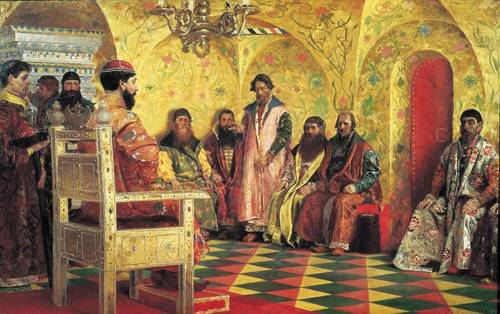 А. П. Рябушкин, «Совет царя Михаила Федоровича с боярами в его государевой комнате», 1893 г.