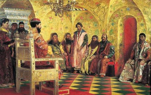 А. П. Рябушкин, «Совет царя Михаила Федоровича с боярами в его государевой комнате», 1893 г.