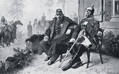 Наполеон III в плену у Бисмарка , 1870 г.