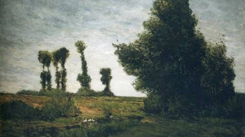 Поль Гоген, «Пейзаж с тополями» (фрагмент), 1875 г.