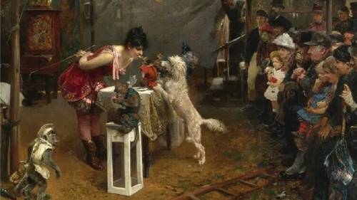 Пол Фридрих Мейерхейм, «Дрессировщица собак», 1891 г.