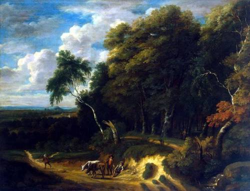 Жак д Артуа, «Пейзаж с погонщиками скота на дороге»