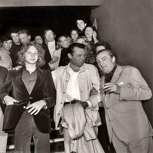 Бьорн Андресен, Дирк Богард и Лукино Висконти на Каннском кинофестивале, 1971 год