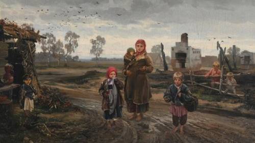 И. М. Прянишников, «Погорельцы», 1871 г.