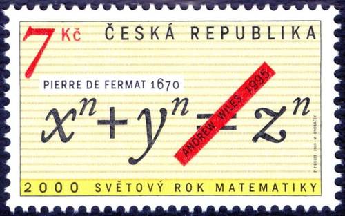 Почтовая марка Чехии 2000 года к Всемирному году математики, посвященная теореме