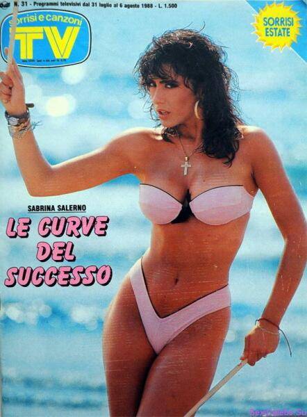 Сабрина Салерно на обложке журнала «Sorrisi e camzoni TV», август 1988 г.