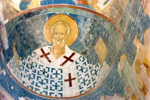 Святой Николай. Фреска собора Ферапонтова монастыря, 1502 г.