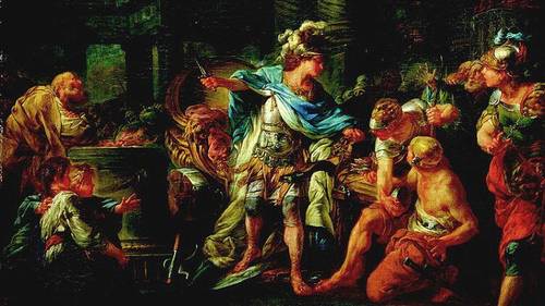 Жан-Симон Бартелеми, «Александр Македонский рассекает гордиев узел», 1767 г.