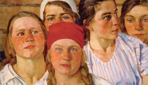 К. Ф. Юон, «Комсомолки. Подмосковный молодняк», 1926 г.