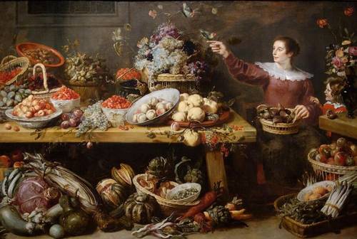 Франс Снейдерс, «Натюрморт с фруктами и овощами», 1635 г.
