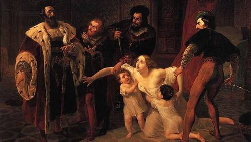 К. П. Брюллов, «Смерть Инессы де Кастро», 1834 г.