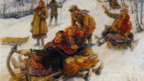 Ф. Сычков, «Катание на масленице», 1914 г.