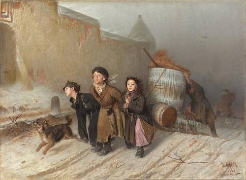 В. Г. Перов, «Тройка. Ученики-мастеровые везут воду», 1866 г.